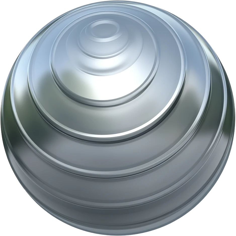 Dizzy 3D metallic chrome color simple ball emoji emoji