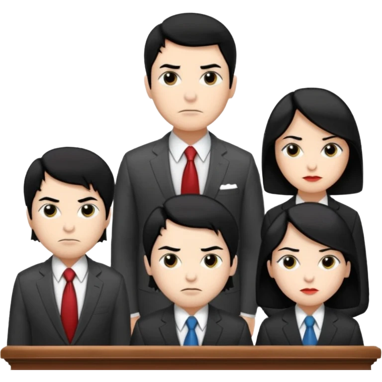 congressional meeting of people with black hair and white skin emoji