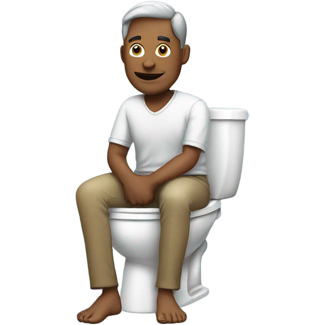 Man sitting on toilet emoji