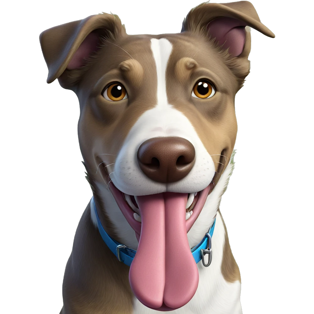 playful dog sticking tongue out emoji