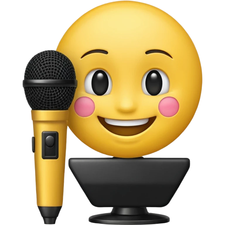 laughing face emoji next to a mic emoji