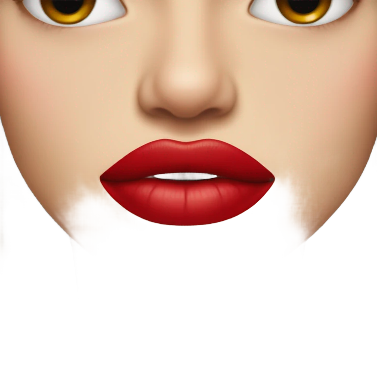 Red lips closed emoji