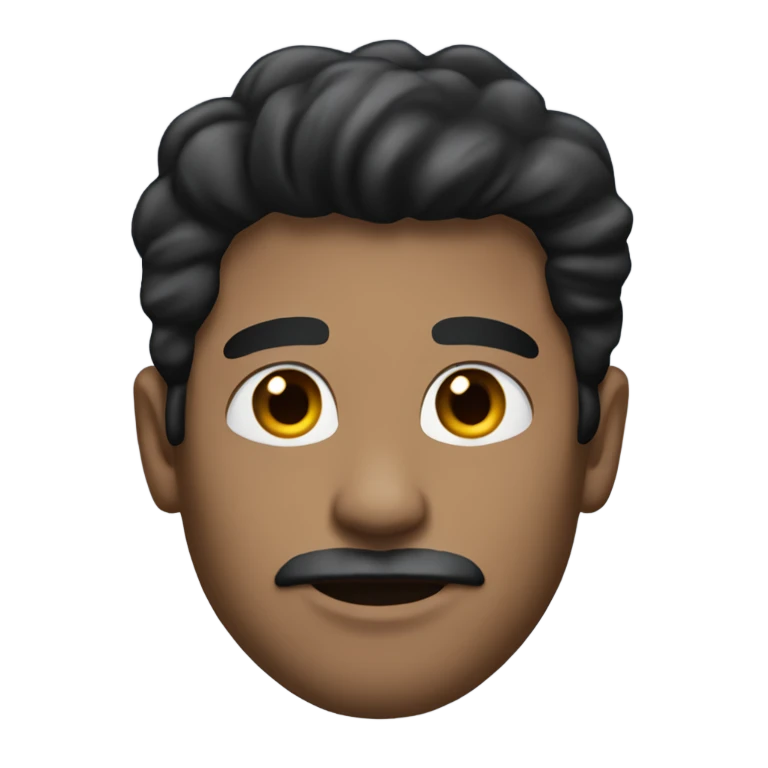 man with black hair, ligth skin and no beard and no mustache emoji