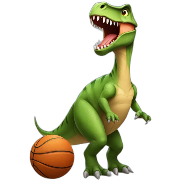 dinosaurs playing basketball emoji