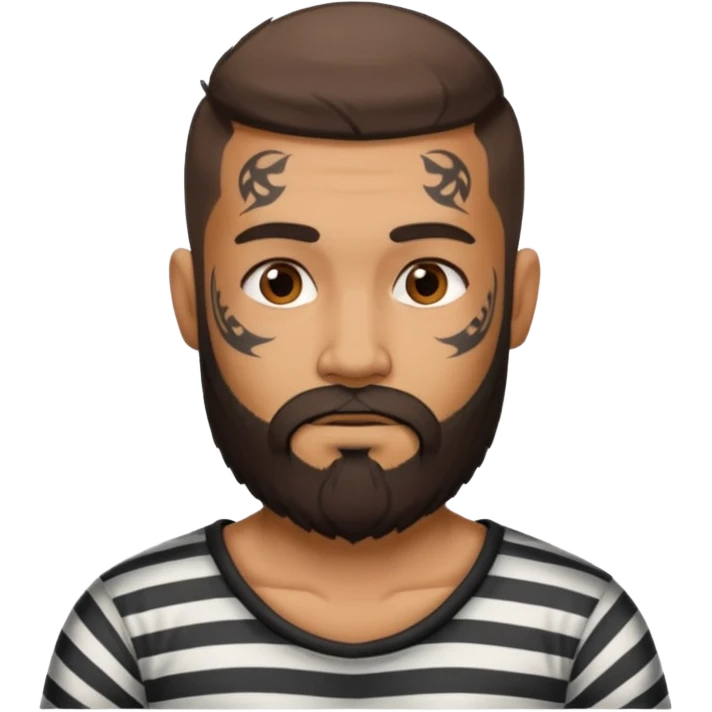 tattooed bearded male prisoner emoji