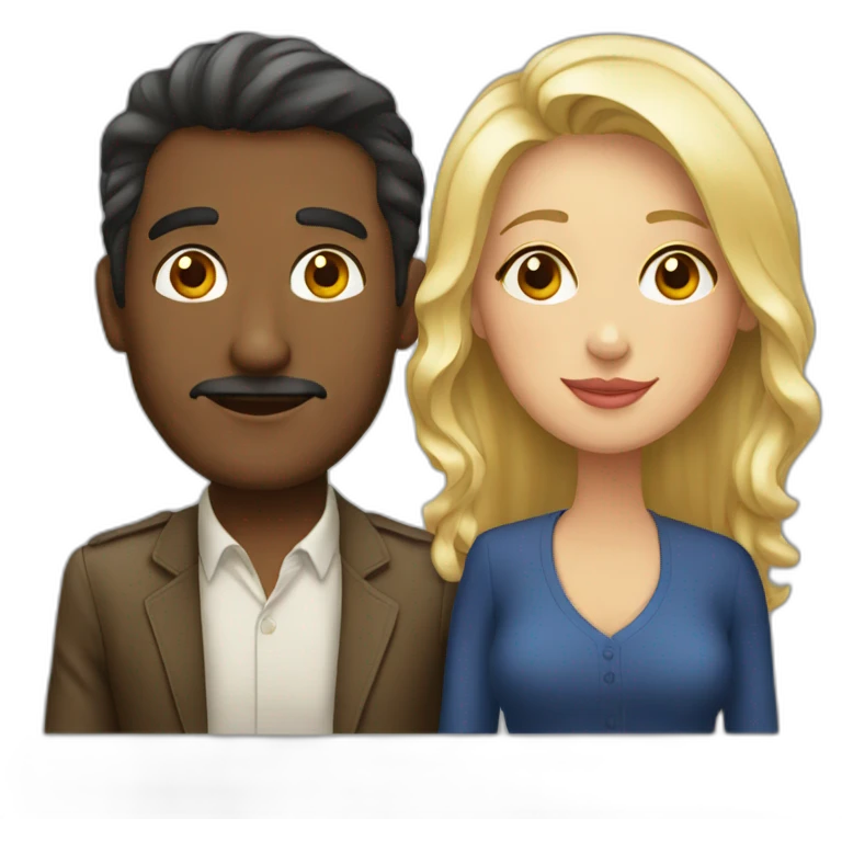 Couple of a colombian man and a french woman emoji