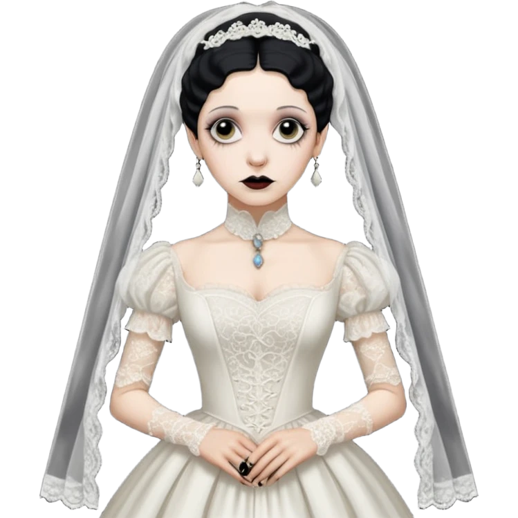 Lene Lovich like victorian creepy bride emoji