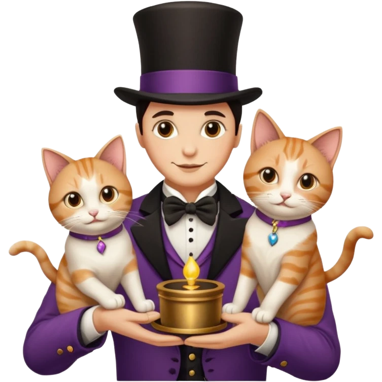 Icon Contour  Magician Couple and Their Pet Cat  emoji