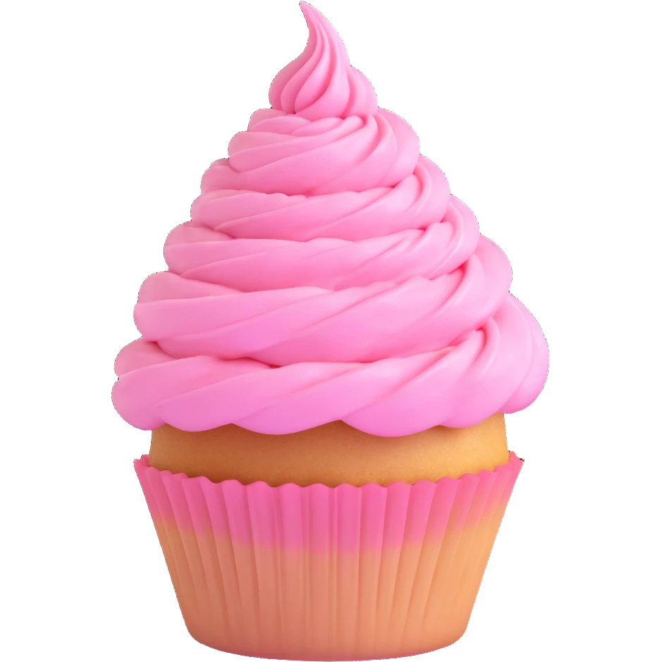 cupcake with pink icing emoji