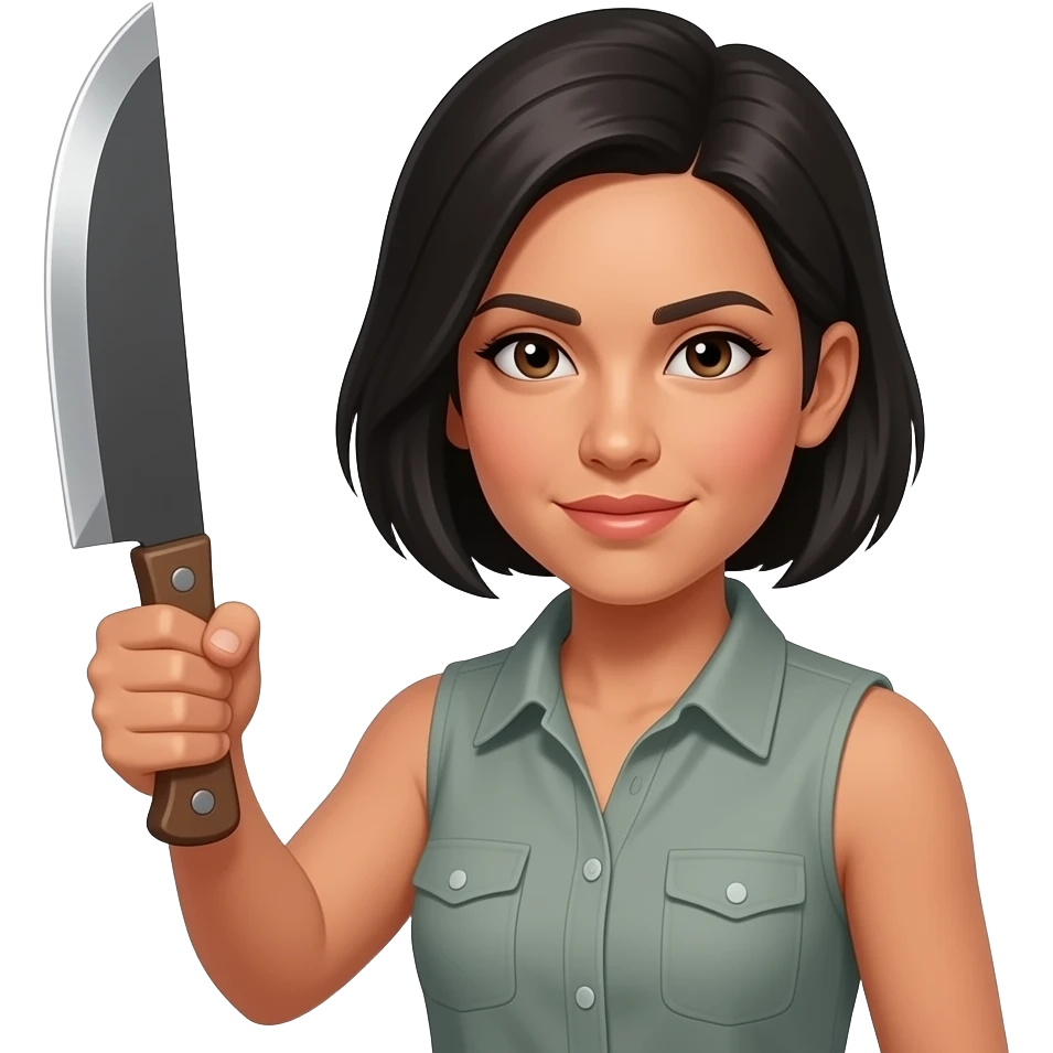 Latina holding a machete emoji