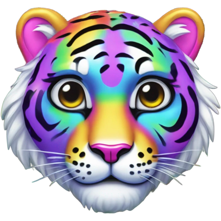 Lisa frank rainbow tiger with jewels on stripes emoji