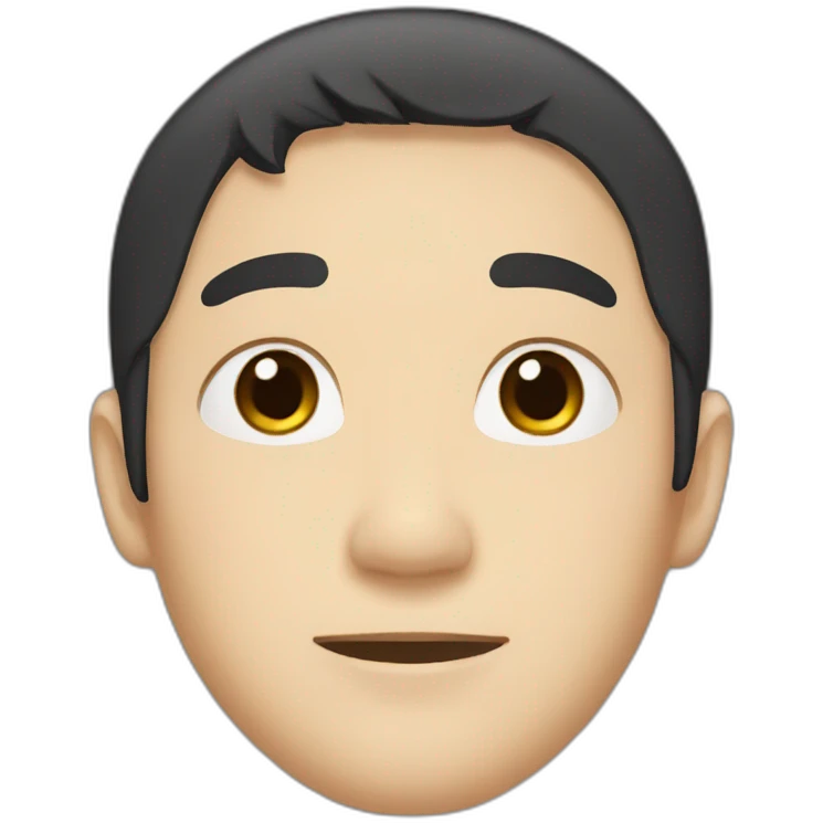 japanese man, freckles on cheeks, black hair emoji