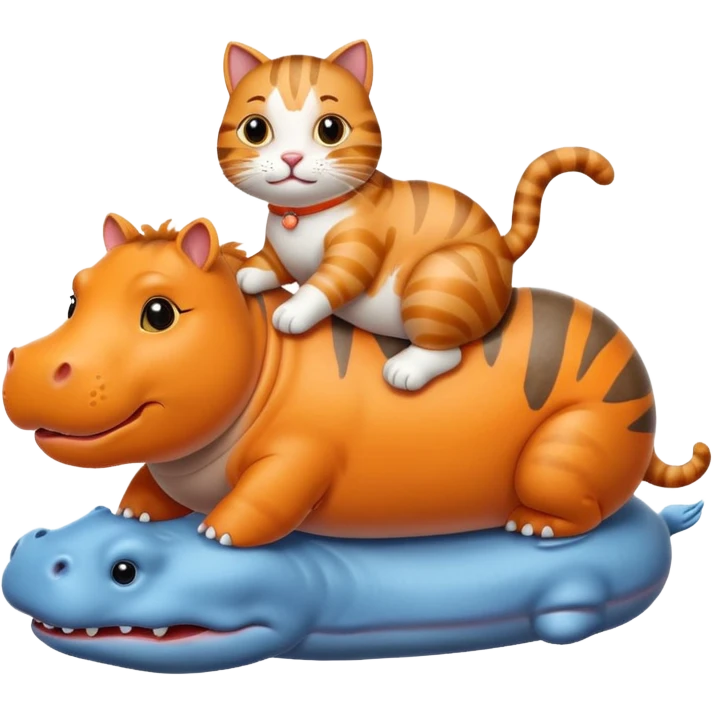 cat on hippo emoji
