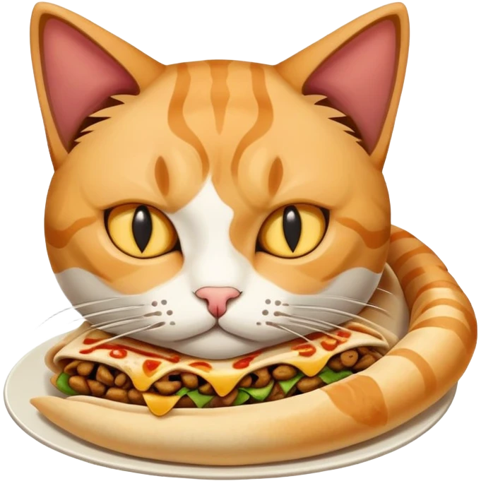 The cat was poisoned by shawarma emoji