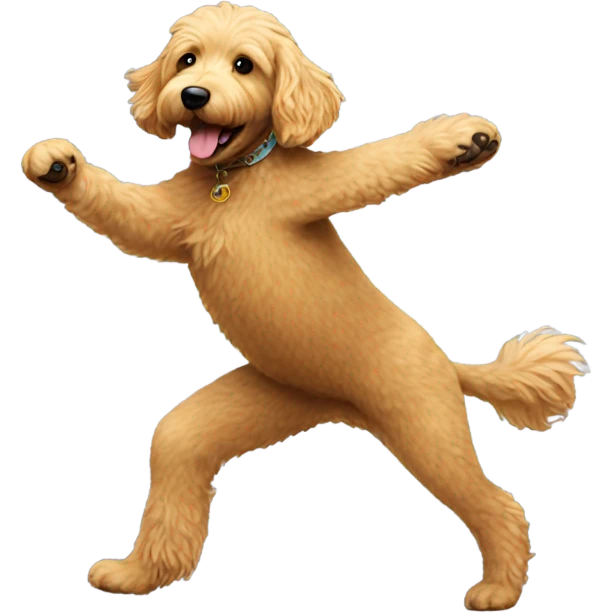 Golden doodle dancing emoji