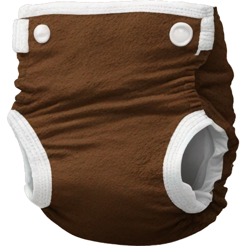 realistic diaper covered in soil emoji