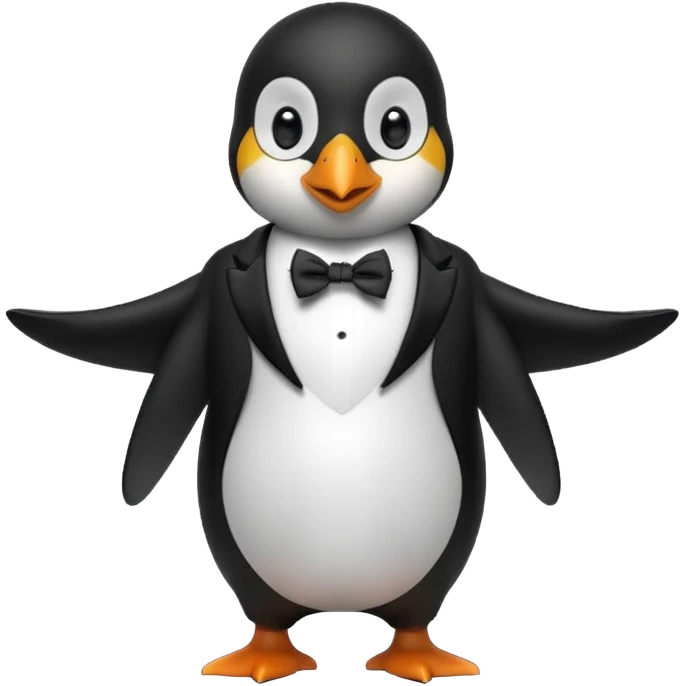 Surprised penguin in a tuxedo emoji
