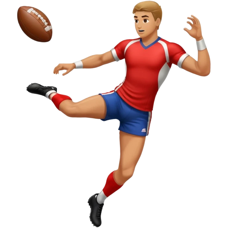 Man kicking afl ball emoji