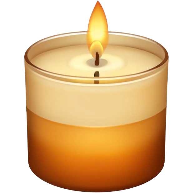cozy autumn candle, beige colours emoji