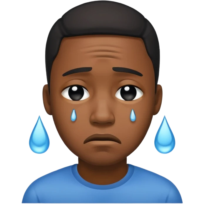 Crying emoji mixed with black man emoji