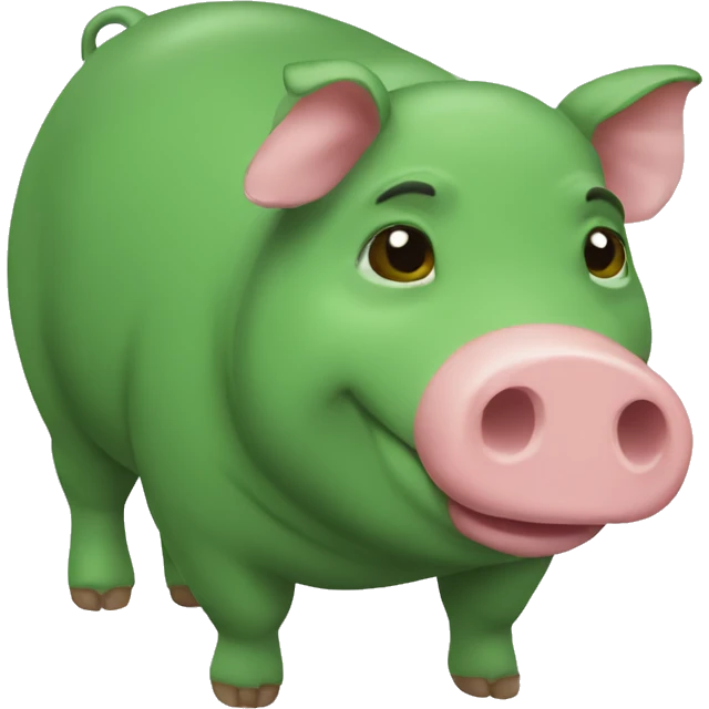 cerdito color verde emoji