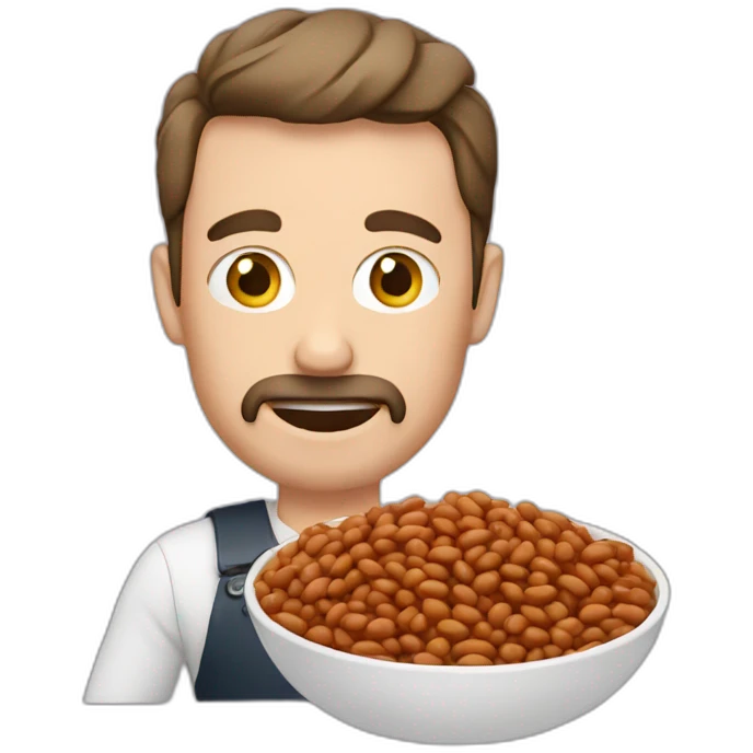 british man eating beans emoji