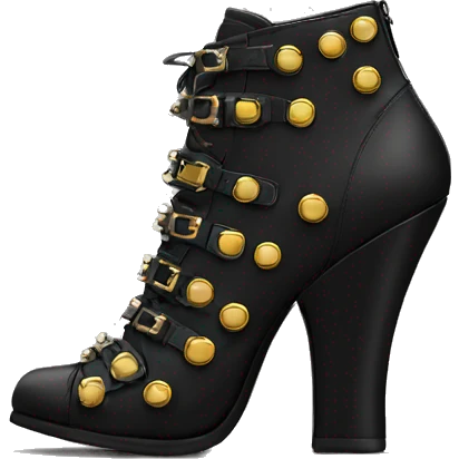Black rivet heels  emoji