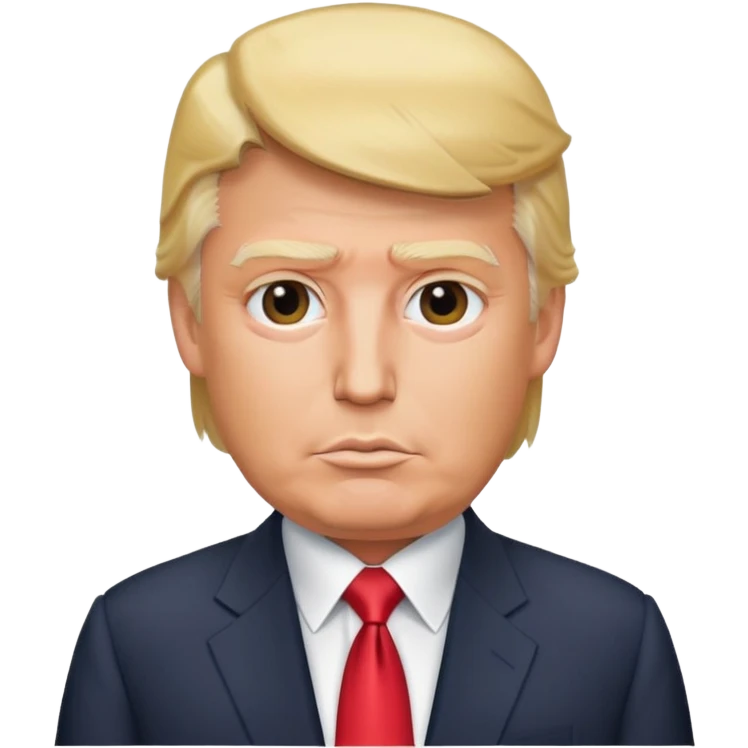Donald Trump with blonde hair and suit emoji