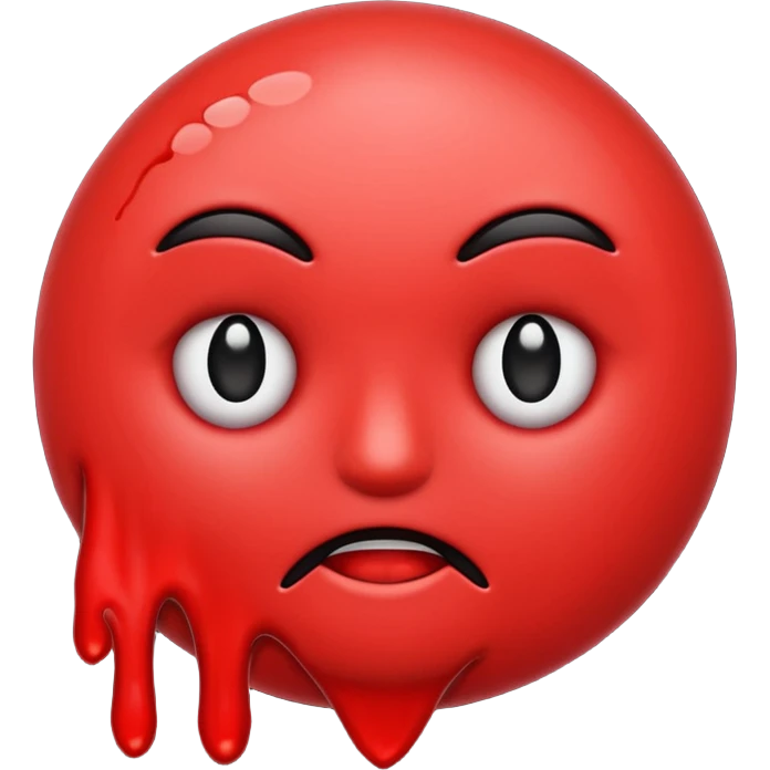 blood emoji with NO FACE ; that is a mix or red & black emoji
