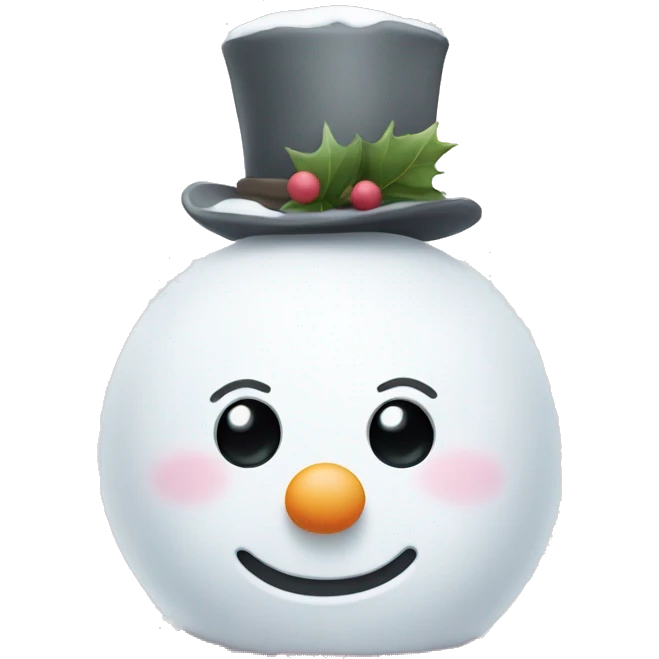 Cute white and light pink snowman emoji