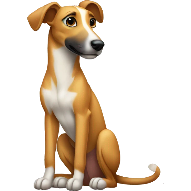 Fawn tiger greyhound sitting emoji