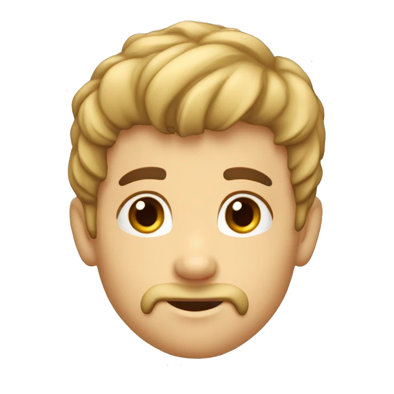 Niño con pelo rubio barbas de chivo sin bigote sin bigote emoji