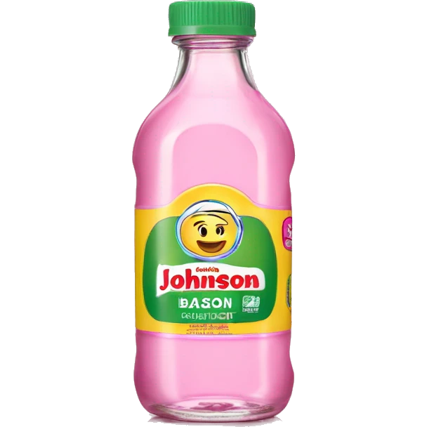 johnson johson baby oil bottle, pink label emoji