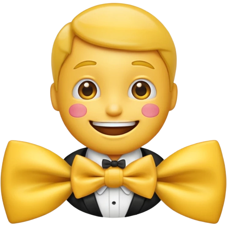 emoji wearing a bow-tie with letters LoL on the Bowtie emoji