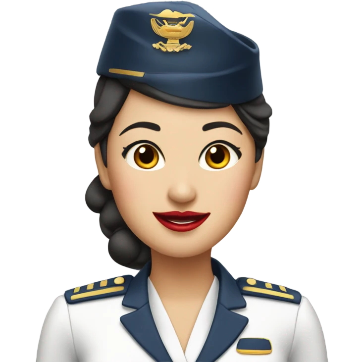 Spirit airlines flight attendant Asian red lipstick emoji