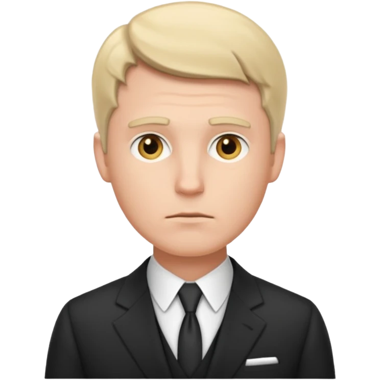 white man in formal suit in thought emoji
