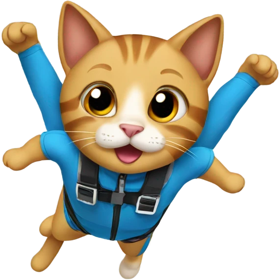 Cat skydiving  emoji
