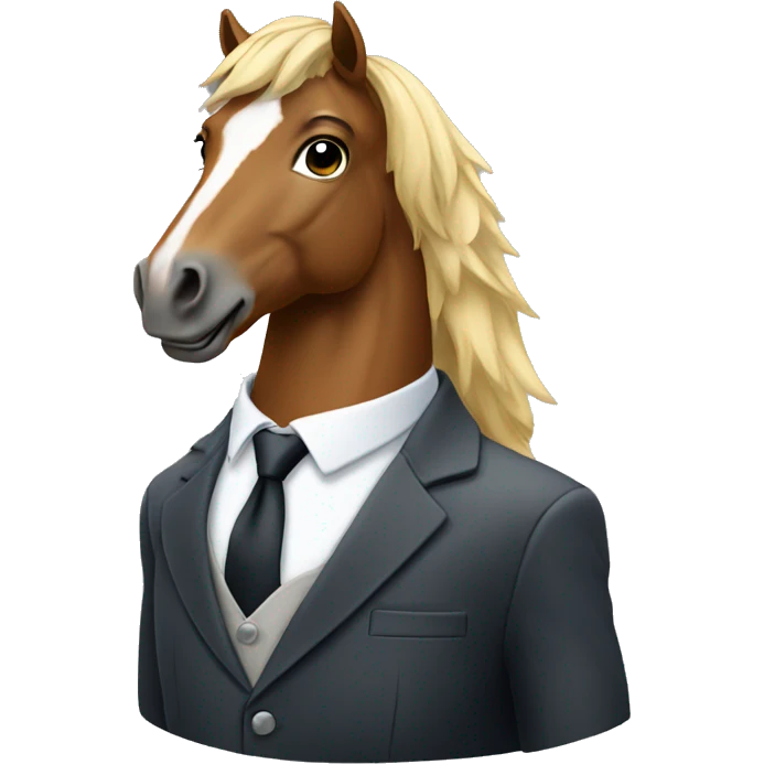 Horse wearing a suit emoji