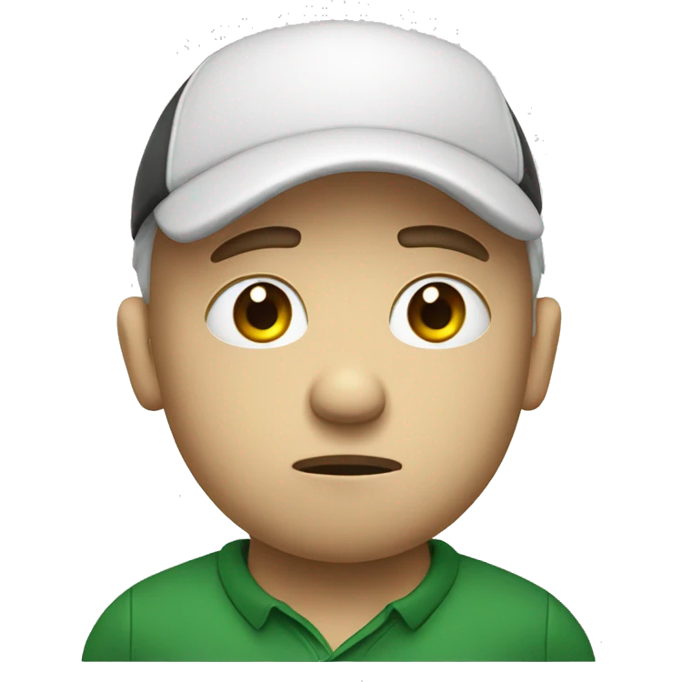 Sad white golfer emoji