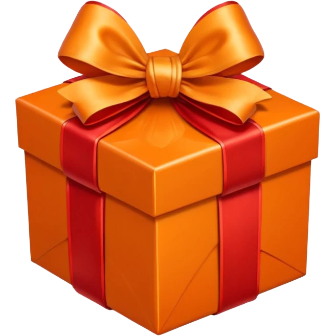 Decorative Gift Box orange emoji