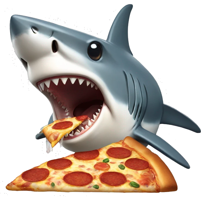 Shark eating a pizza emoji