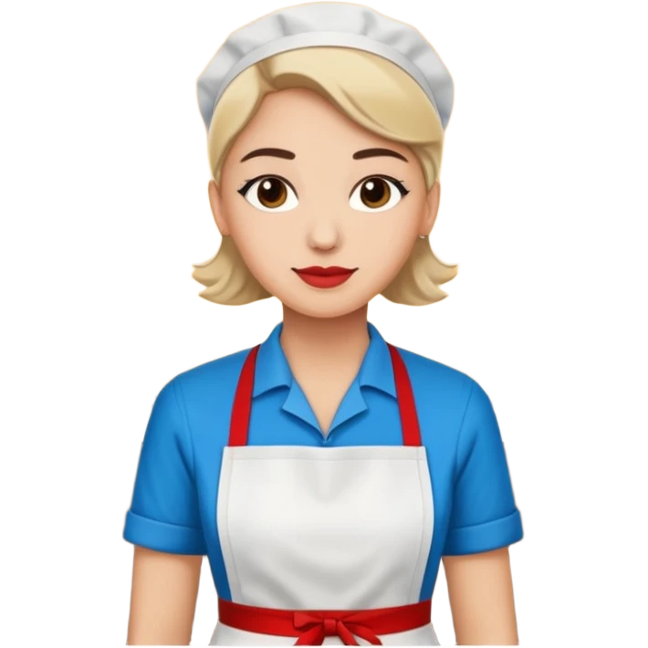 serveur restaurant, pop art, simple lines, flat emoji