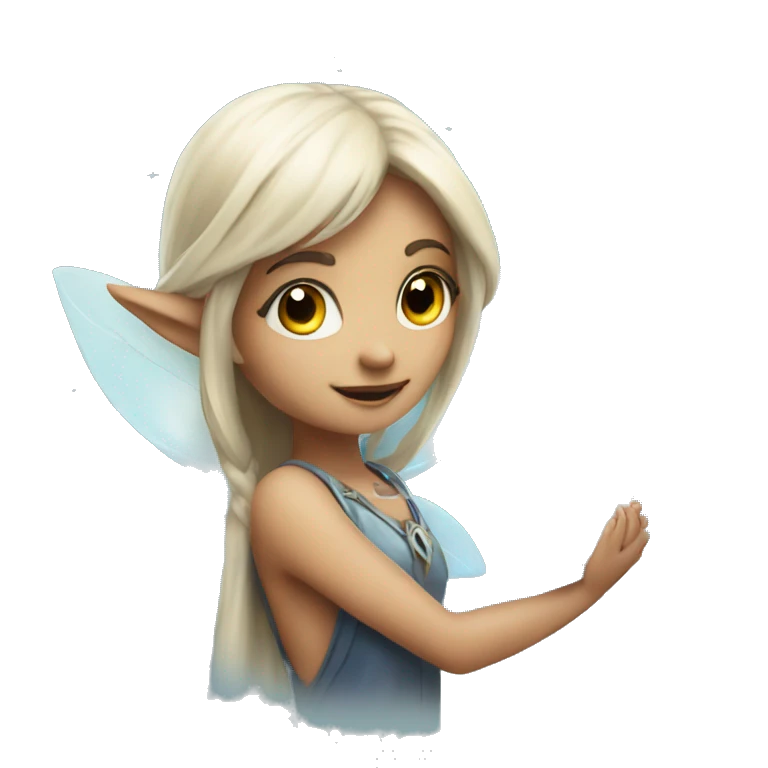Moon with a fairy next to her  emoji