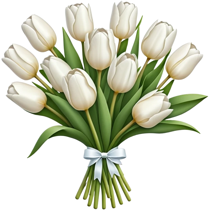 white tulip bouquet  emoji