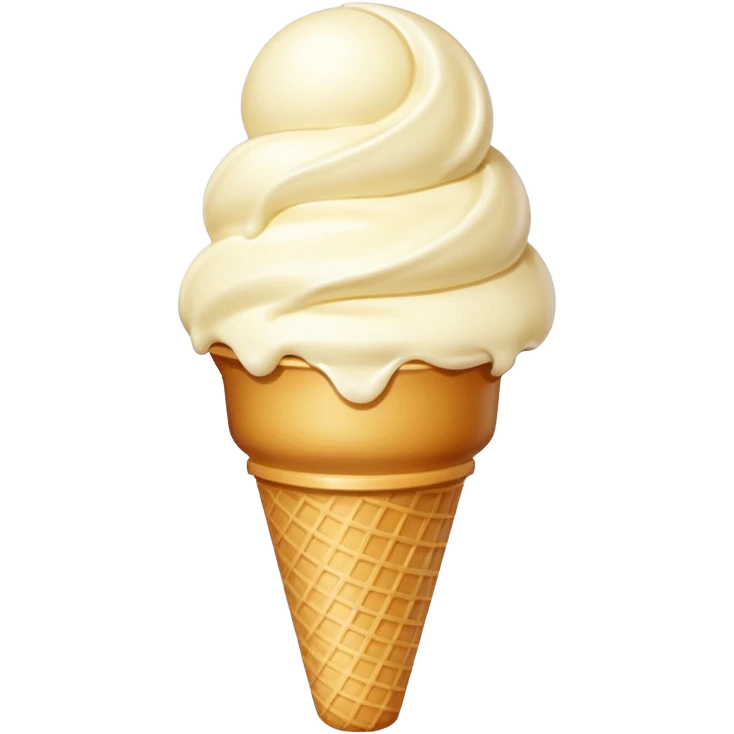 A single scoop of ice cream, smooth and creamy texture, glossy and soft, realistic, high detail, simple and cute design, isolated on white background, centered composition
 emoji