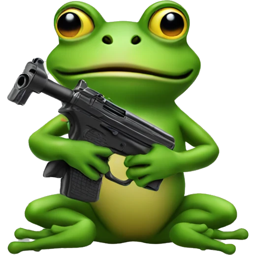 Frog wid a gun emoji