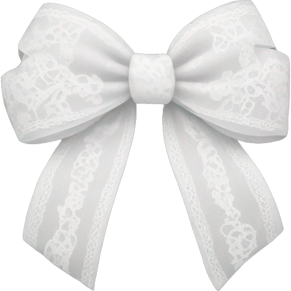 white bow with lace emoji