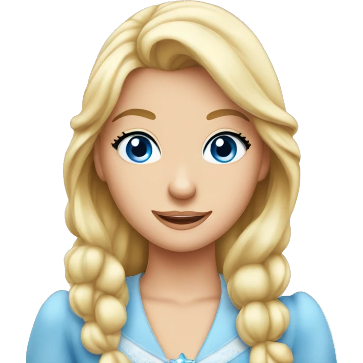 Cinderella wearing Santa hat and have blue eyes emoji