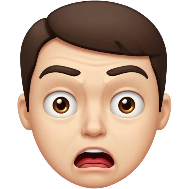 
A disgusted face, with one eyebrow raised and the mouth open emoji