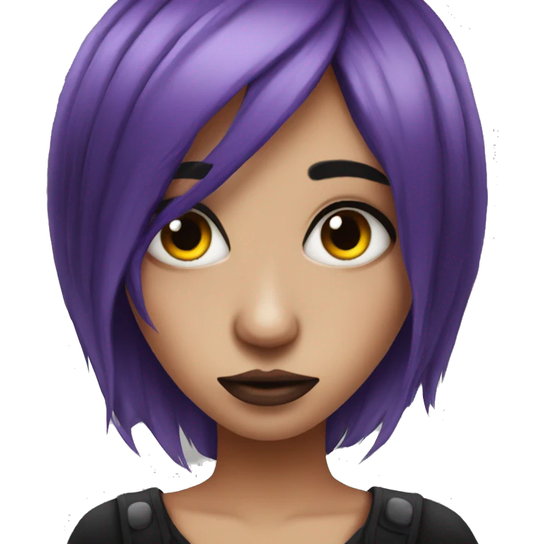 Emo girl with purple hair, I brought piercing and nose piercing emoji
